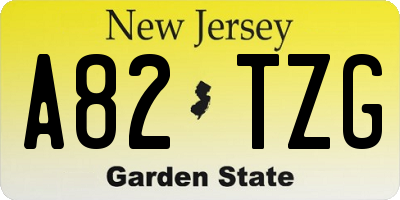 NJ license plate A82TZG