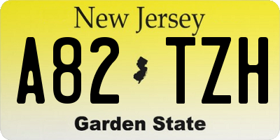 NJ license plate A82TZH