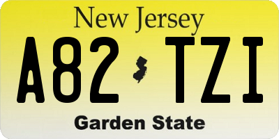 NJ license plate A82TZI