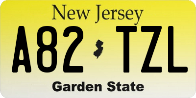 NJ license plate A82TZL