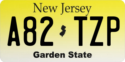 NJ license plate A82TZP