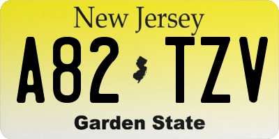 NJ license plate A82TZV