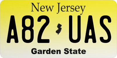 NJ license plate A82UAS