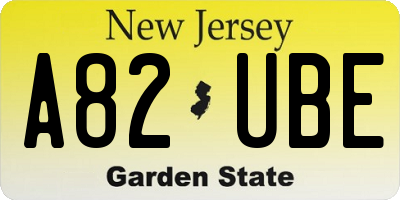 NJ license plate A82UBE