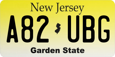 NJ license plate A82UBG