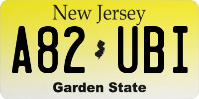 NJ license plate A82UBI