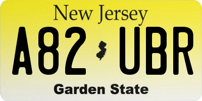 NJ license plate A82UBR