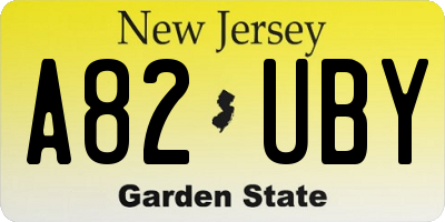 NJ license plate A82UBY