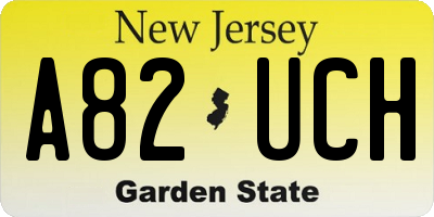 NJ license plate A82UCH