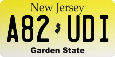 NJ license plate A82UDI