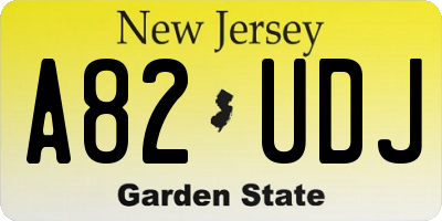 NJ license plate A82UDJ