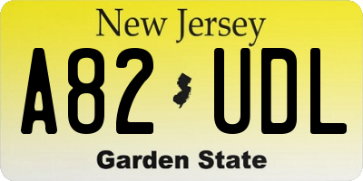 NJ license plate A82UDL