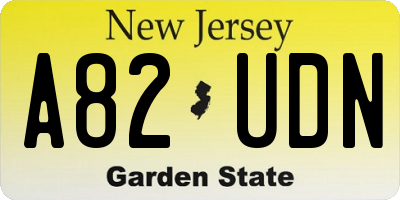 NJ license plate A82UDN