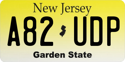 NJ license plate A82UDP