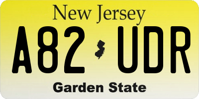 NJ license plate A82UDR