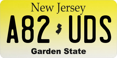NJ license plate A82UDS