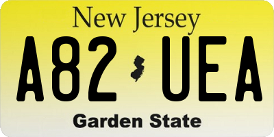 NJ license plate A82UEA