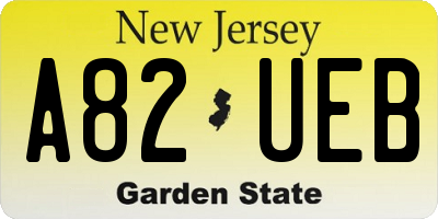 NJ license plate A82UEB