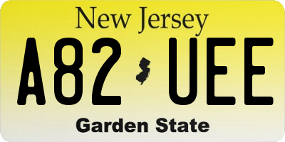NJ license plate A82UEE