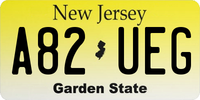 NJ license plate A82UEG