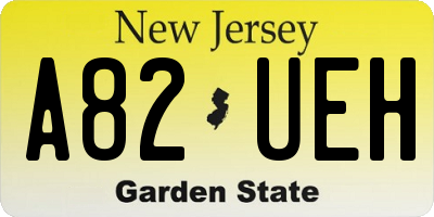 NJ license plate A82UEH