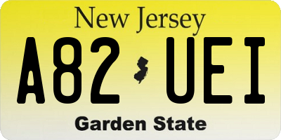 NJ license plate A82UEI