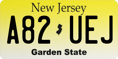 NJ license plate A82UEJ