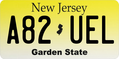 NJ license plate A82UEL