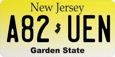 NJ license plate A82UEN