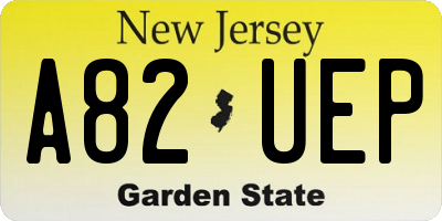 NJ license plate A82UEP