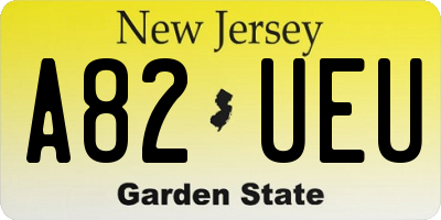 NJ license plate A82UEU