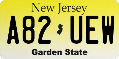 NJ license plate A82UEW
