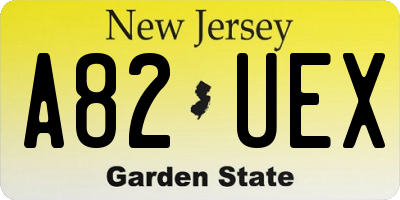 NJ license plate A82UEX