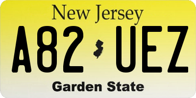 NJ license plate A82UEZ