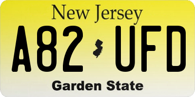 NJ license plate A82UFD