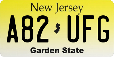 NJ license plate A82UFG