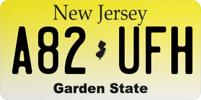 NJ license plate A82UFH
