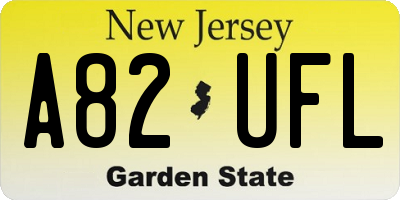 NJ license plate A82UFL