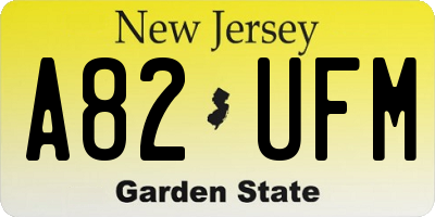 NJ license plate A82UFM