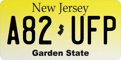 NJ license plate A82UFP