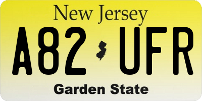 NJ license plate A82UFR