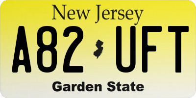 NJ license plate A82UFT