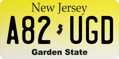 NJ license plate A82UGD
