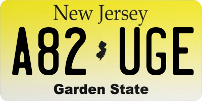 NJ license plate A82UGE