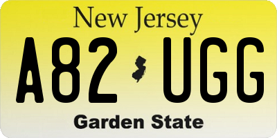NJ license plate A82UGG