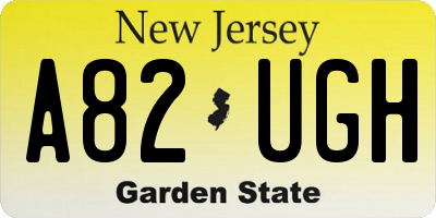 NJ license plate A82UGH
