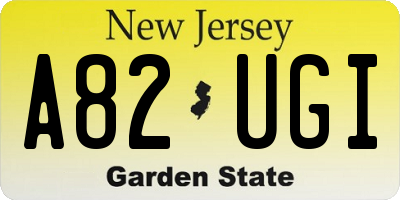 NJ license plate A82UGI