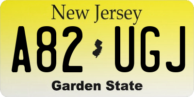 NJ license plate A82UGJ