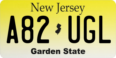 NJ license plate A82UGL