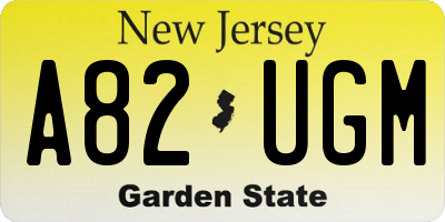 NJ license plate A82UGM